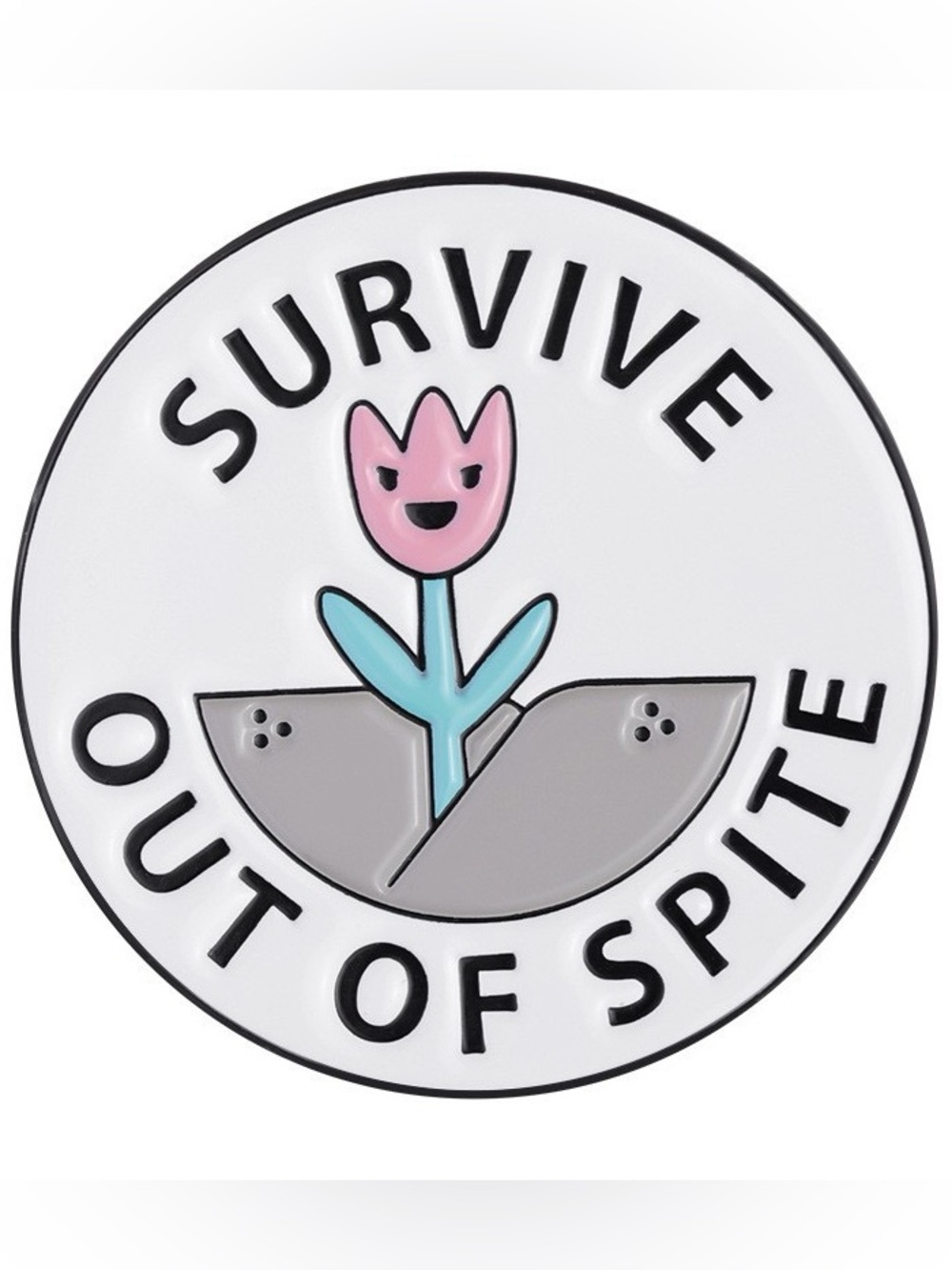 Survive Out of Spite Funny Shoe Charm – Sarcastic Flower Motivational